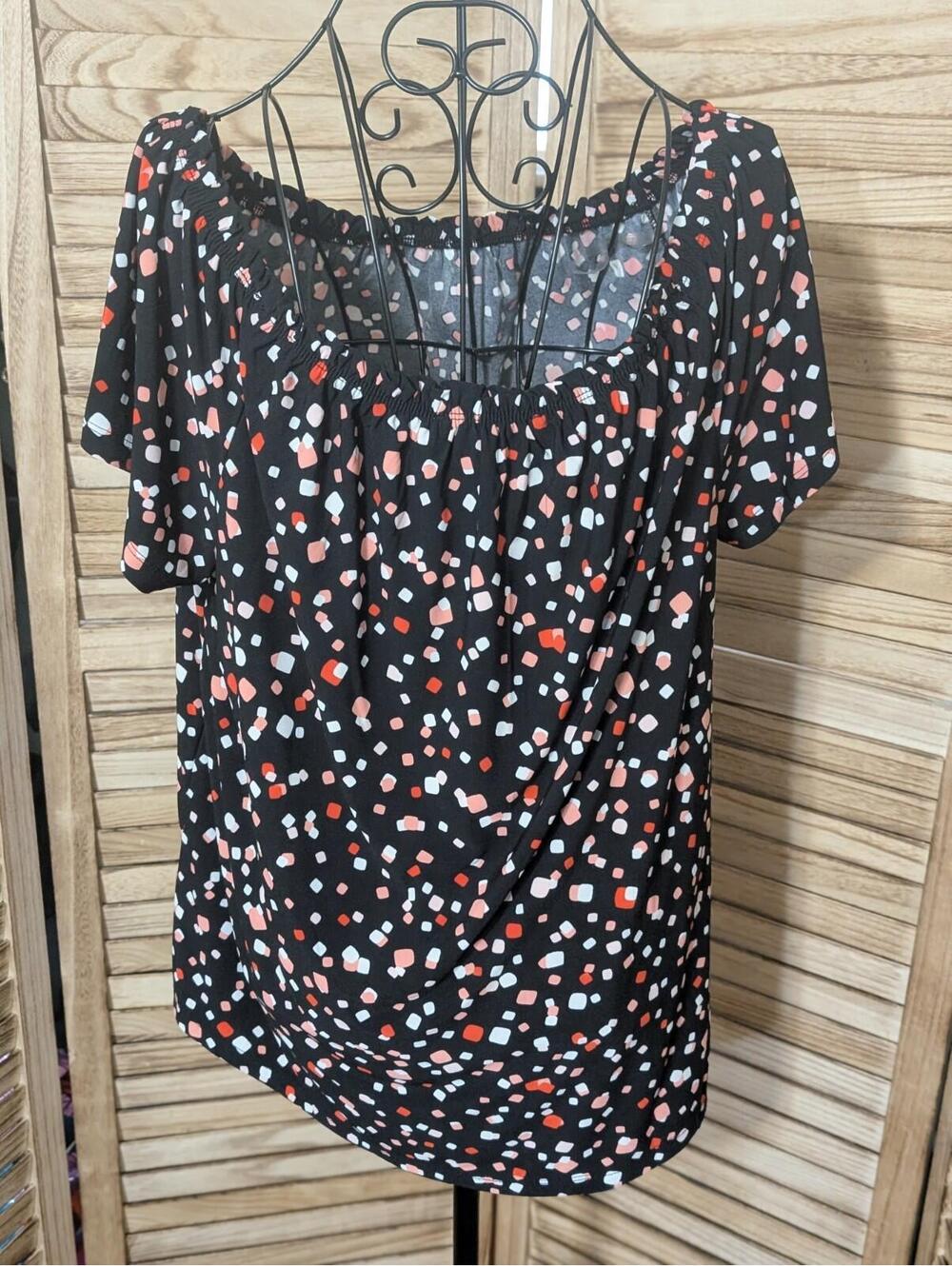 NWT NINE WEST Womens Blouse Top Round Neck Sleeveless Multicolor Size L Orig $69